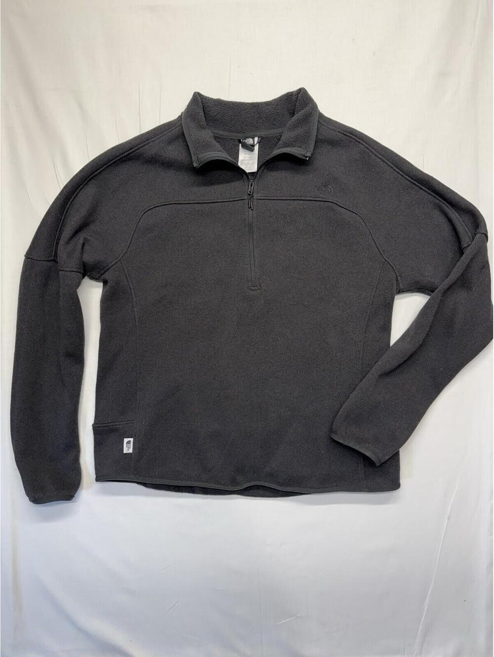 The North Face Womans 1/4 Zip Black Fleece Pullover Large